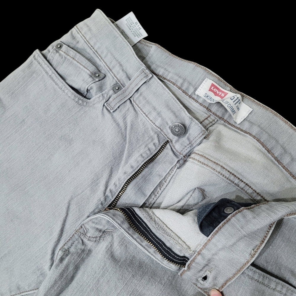 Levi's 511 Skinny Grey Jeans Size: 34x 32 - Picture 4 of 9
